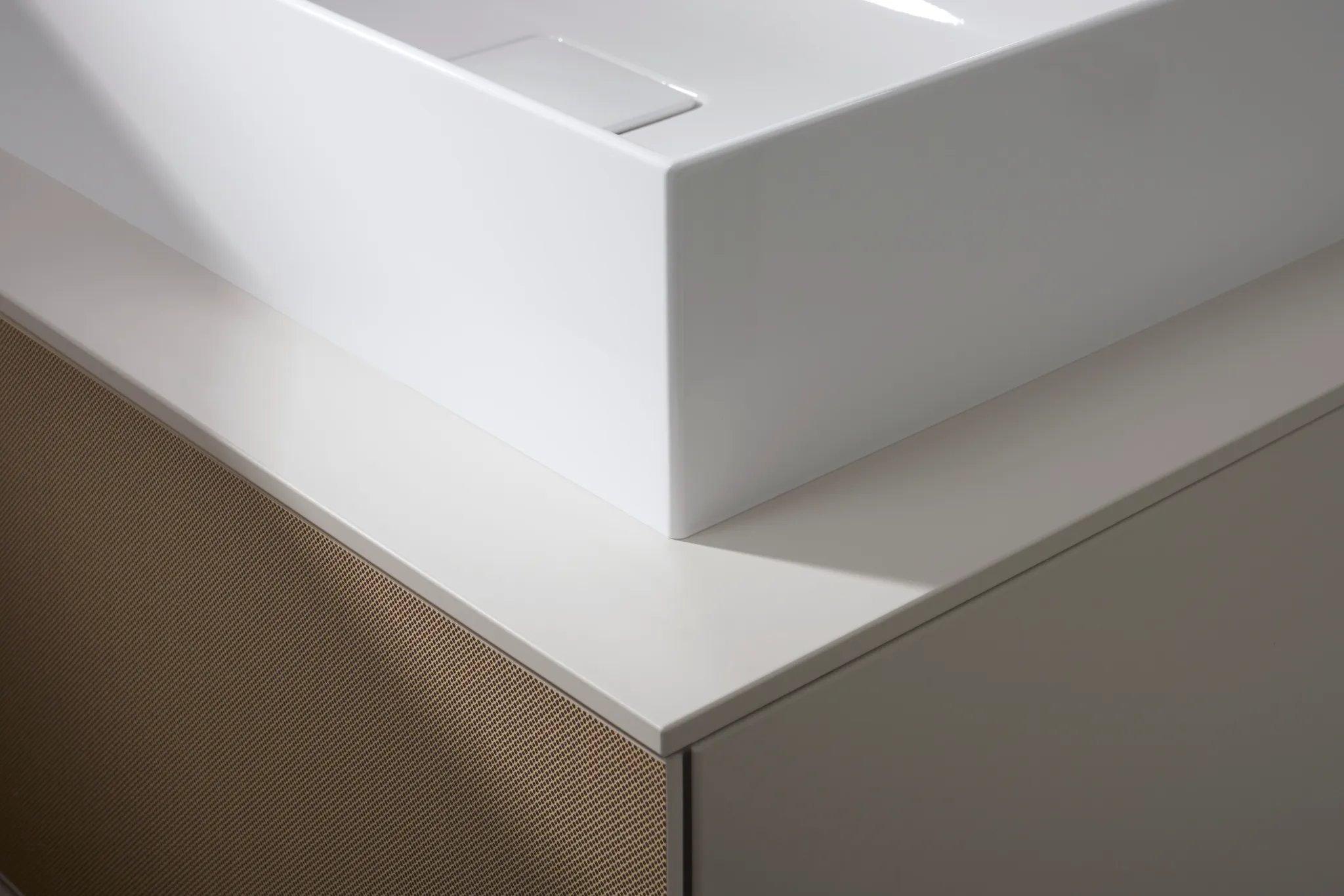 Xevolos E Aufsatzwaschtisch geschliffen 600/480 mit Hahnloch ohne Überlauf, SmartClean Weiß