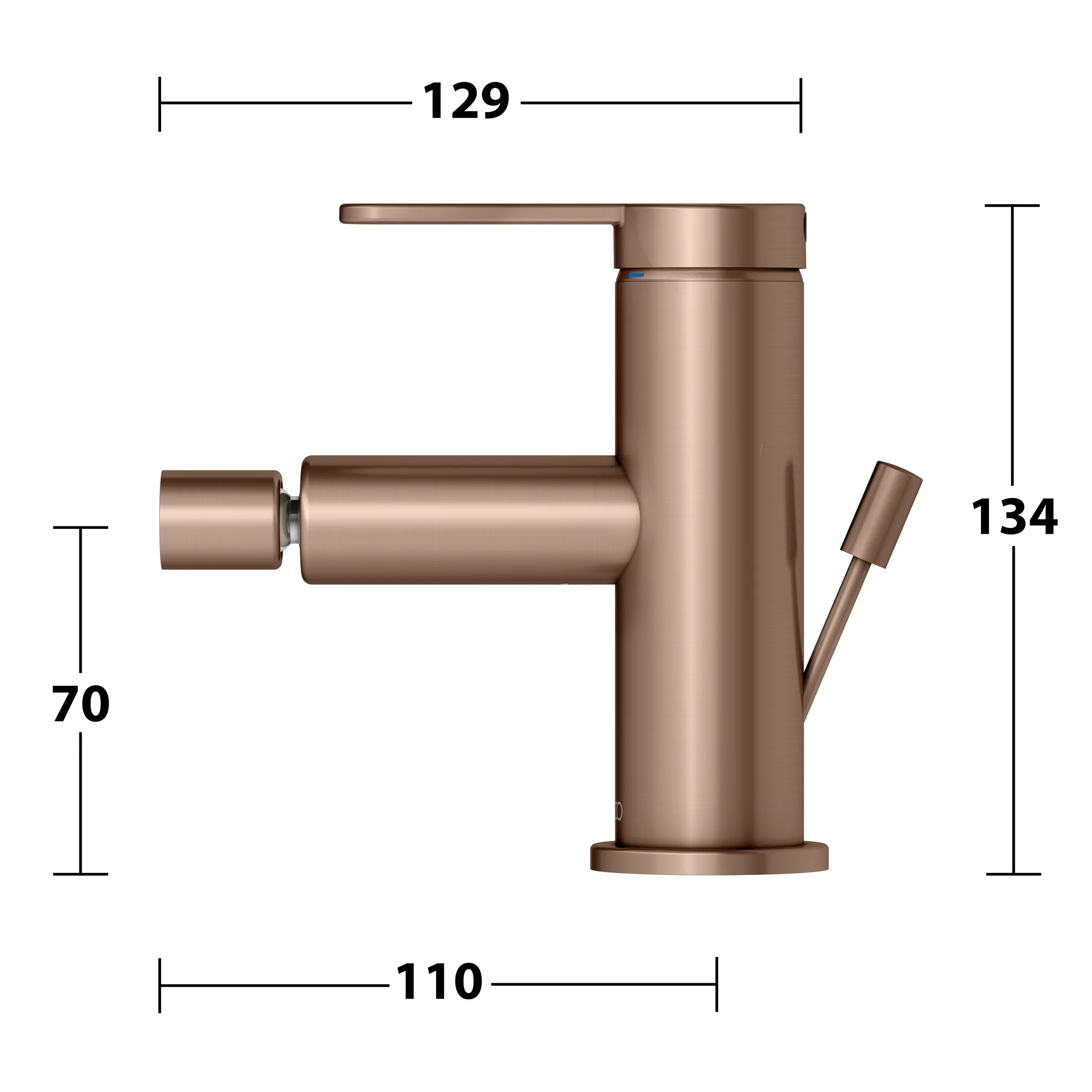 IXMO Einhebel-Bidetmischer IXMO Flat, Rosette rund Rotgold gebürstet IXMO Einhebel-Bidetmischer IXMO Flat, Rosette rund Rotgold gebürstet