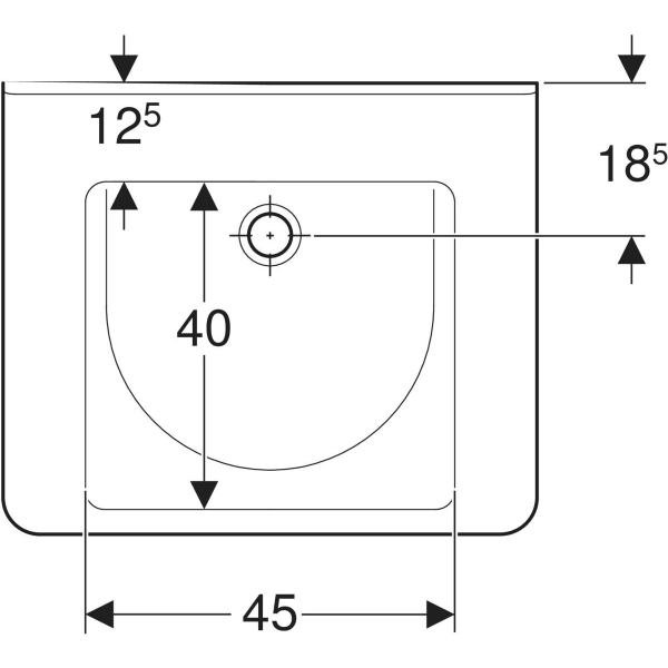 Wandwaschtisch „Renova Comfort Square“, rechteckig 65 × 55 cm in weiß alpin Wandwaschtisch „Renova Comfort Square“, rechteckig 65 × 55 cm in weiß alpin