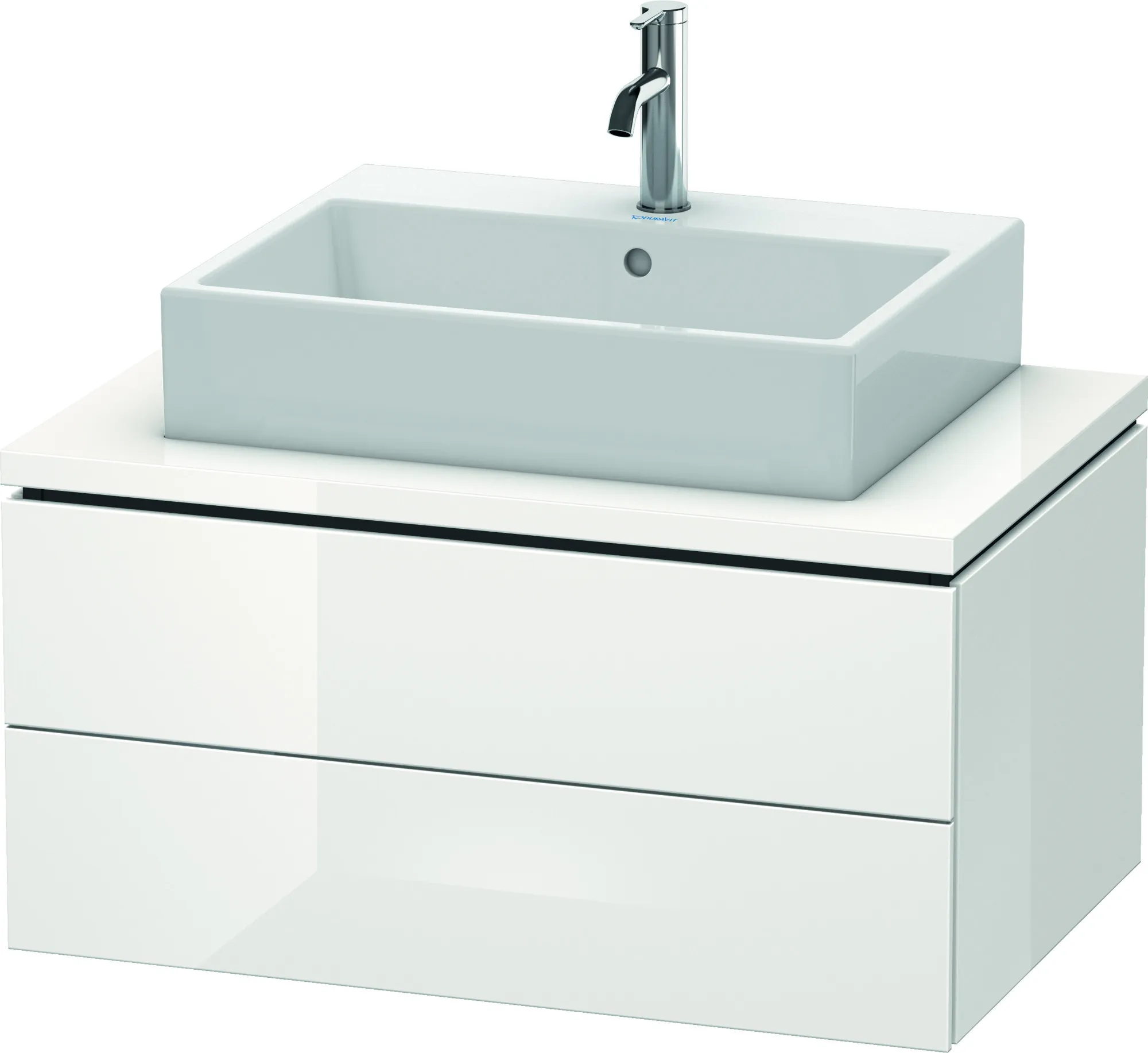 Duravit Waschtischunterschrank wandhängend „L-Cube“ 82 × 40 × 54,7 cm Weiß Hochglanz