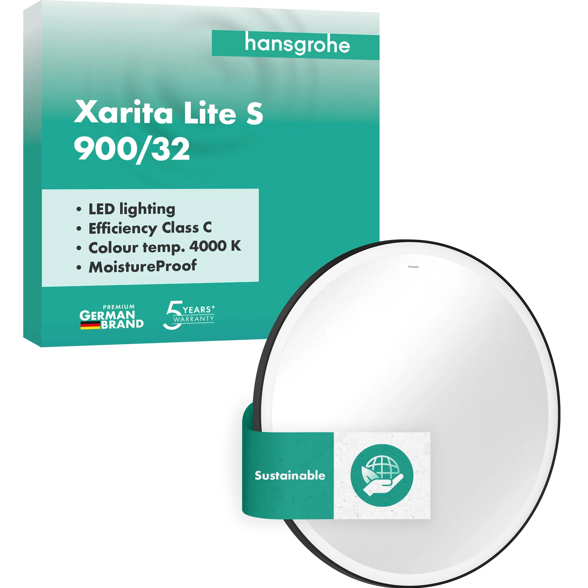 Hansgrohe Spiegel „Xarita Lite S“ in Mattschwarz