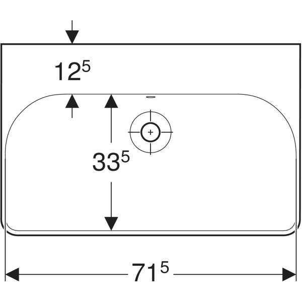 Wandwaschtisch „Smyle Square“, rechteckig, mit Überlauf 75 × 48 cm Wandwaschtisch „Smyle Square“, rechteckig, mit Überlauf 75 × 48 cm