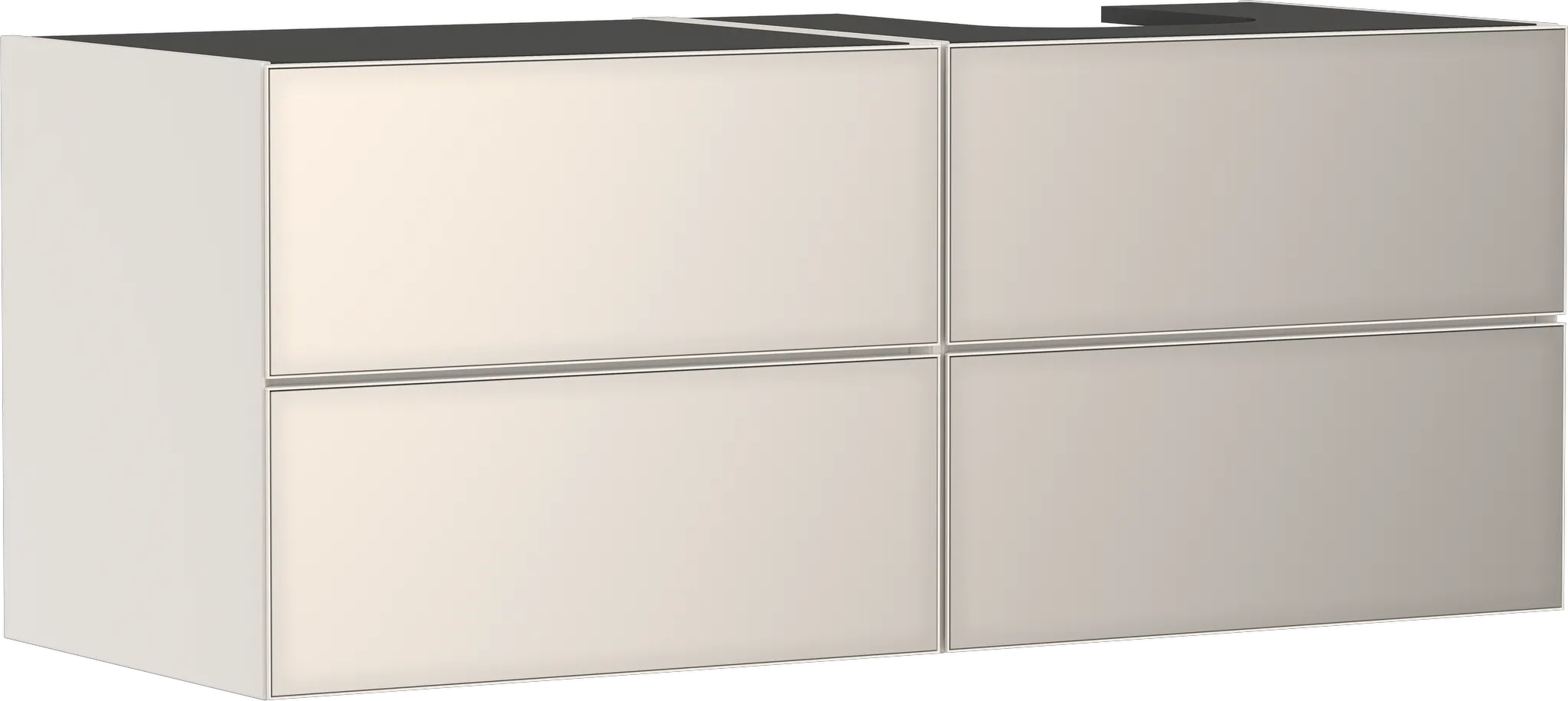 Hansgrohe Xevolos E Waschtischunterschrank Sandbeige Matt, 1370 x 550 mm, 4 Schubkästen, grifflos mit PushOpen und SoftClose, Wandmontage Hansgrohe Xevolos E Waschtischunterschrank Sandbeige Matt, 1370 x 550 mm, 4 Schubkästen, grifflos mit PushOpen und SoftClose, Wandmontage