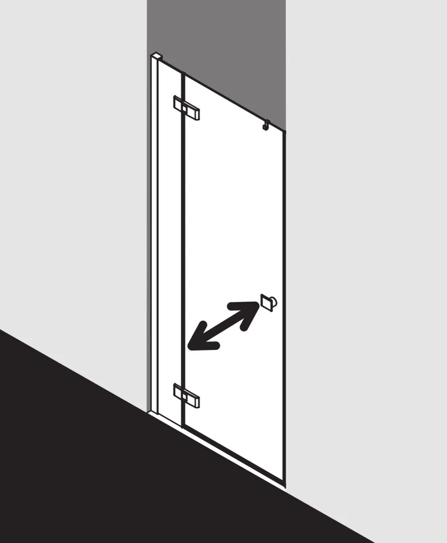 Kermi Duschdesign MENA Duschkabine ME 1FR/L Pendeltür 1-flügelig Silber Hochglanz