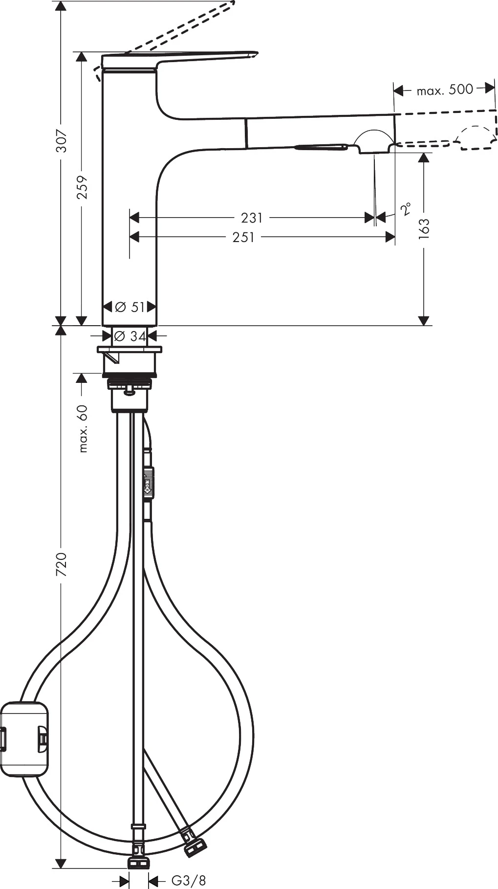 Hansgrohe Zesis M33 Einhebel-Küchenmischer 160, Metall Ausziehbrause, 2jet, Chrom Hansgrohe Zesis M33 Einhebel-Küchenmischer 160, Metall Ausziehbrause, 2jet, Chrom