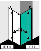 Kermi Duschtür Eckeinstieg 2-teilig (Schwingtüren mit Festfeldern) Halbteil mit Wandprofil für Nische und Ecke „LIGA“ 200 cm Glas Klar, Profile Schwarz Soft (RAL 9005), Drehtür mit festem Paneel Kermi Duschtür Eckeinstieg 2-teilig (Schwingtüren mit Festfeldern) Halbteil mit Wandprofil für Nische und Ecke „LIGA“ 200 cm Glas Klar, Profile Schwarz Soft (RAL 9005), Drehtür mit festem Paneel