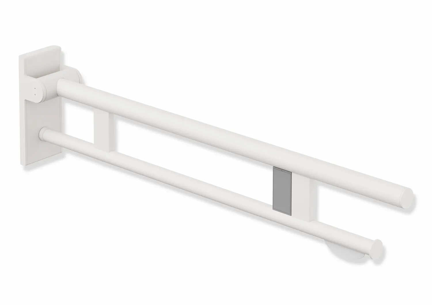 HEWI Stützklappgriff Duo Design A Edelstahl 850 mm Weiß tiefmatt