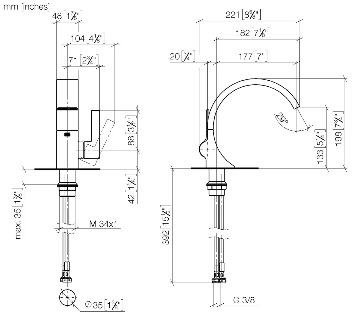 Waschtisch-Einhandbatterie ohne Ablaufgarnitur CYO Chrom 33525811 Waschtisch-Einhandbatterie ohne Ablaufgarnitur CYO Chrom 33525811