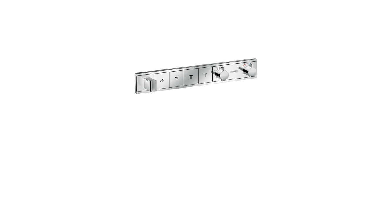 Hansgrohe RainSelect Thermostat Unterputzset mit 4 Verbrauchern und integriertem Brausehalter in Chrom