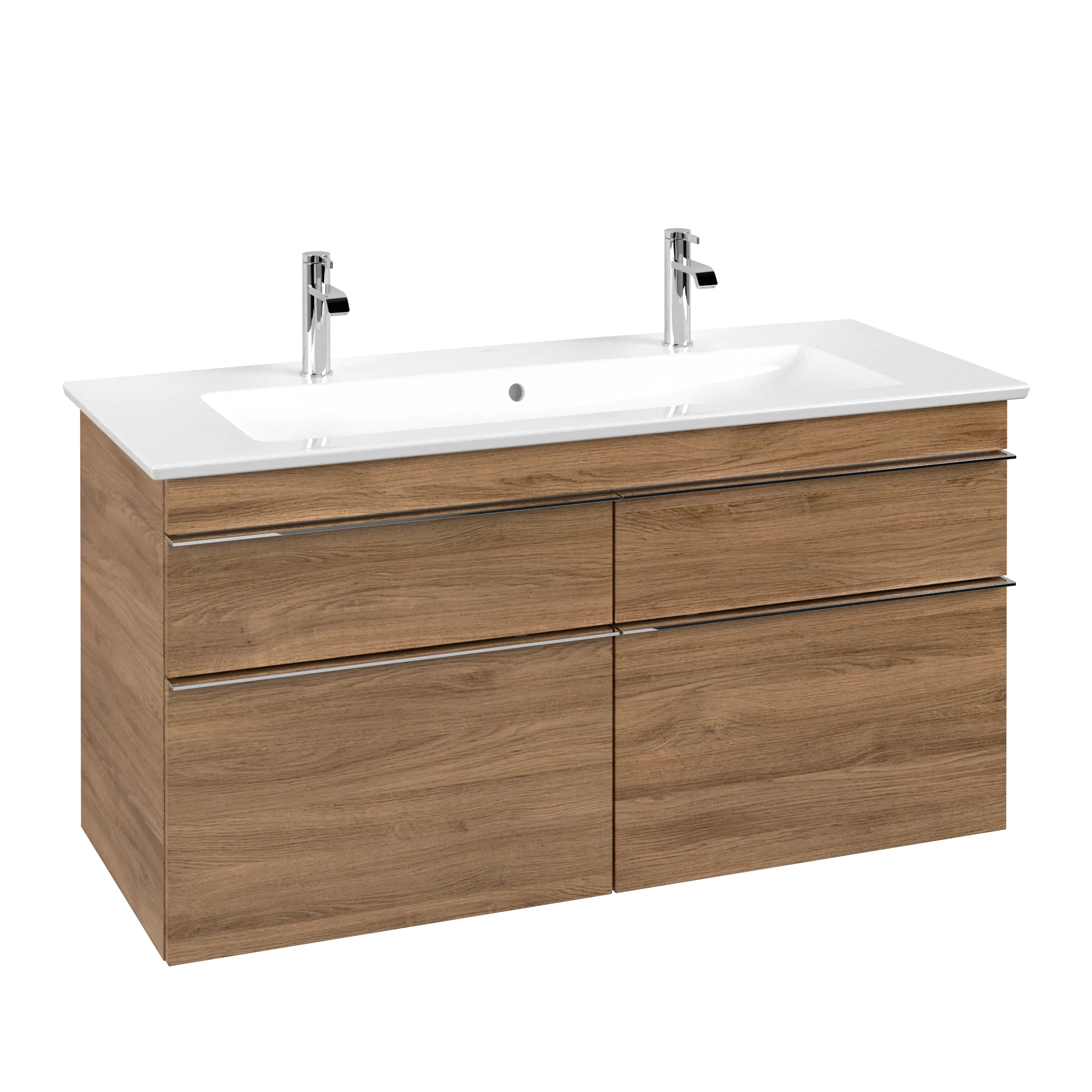 Villeroy & Boch Waschtischunterschrank „Venticello“ für Schrank-Doppelwaschtisch 1153 × 590 × 502 mm Kansas Oak, für Becken mittig