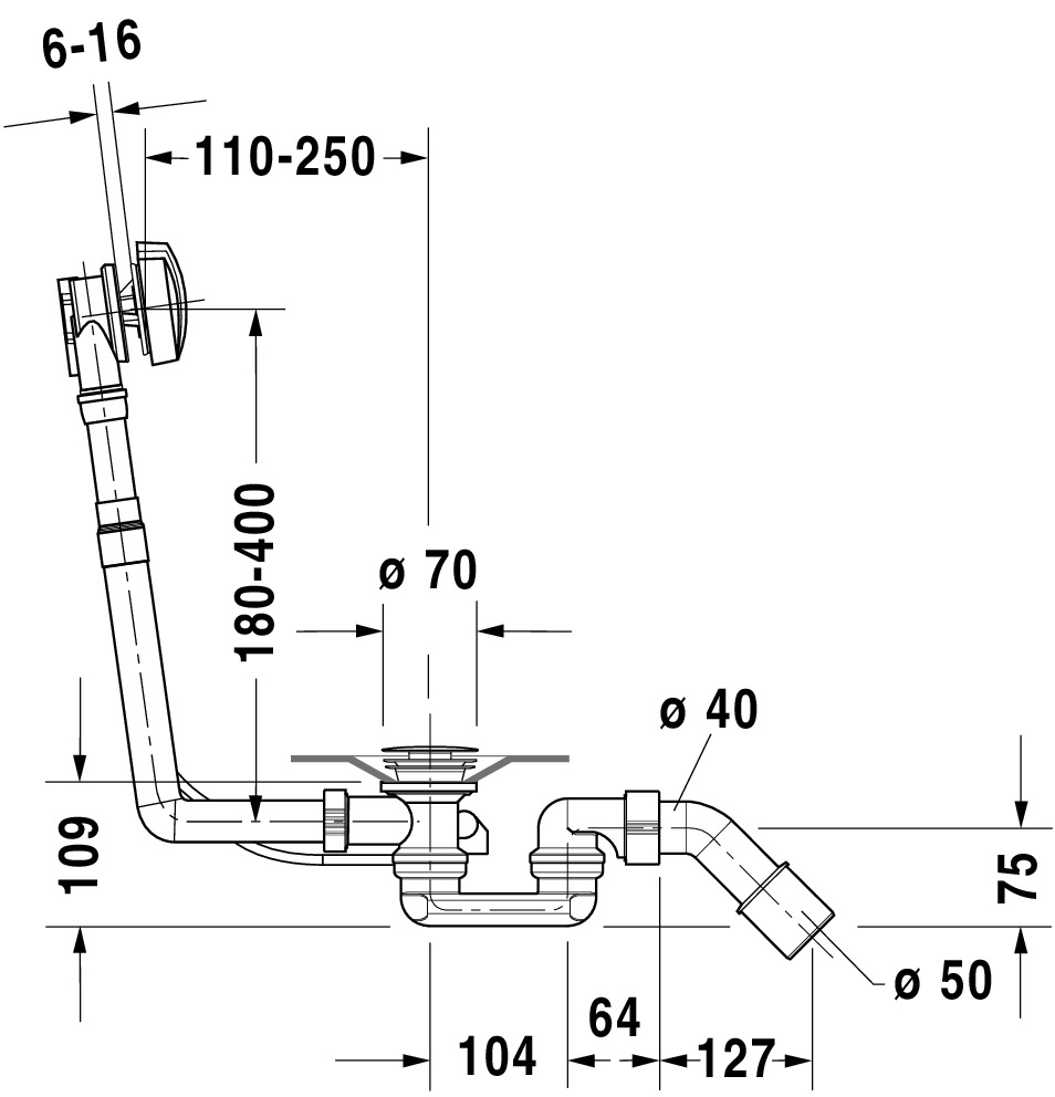 Duravit Ab- und Überlaufgarnitur Modell 790225