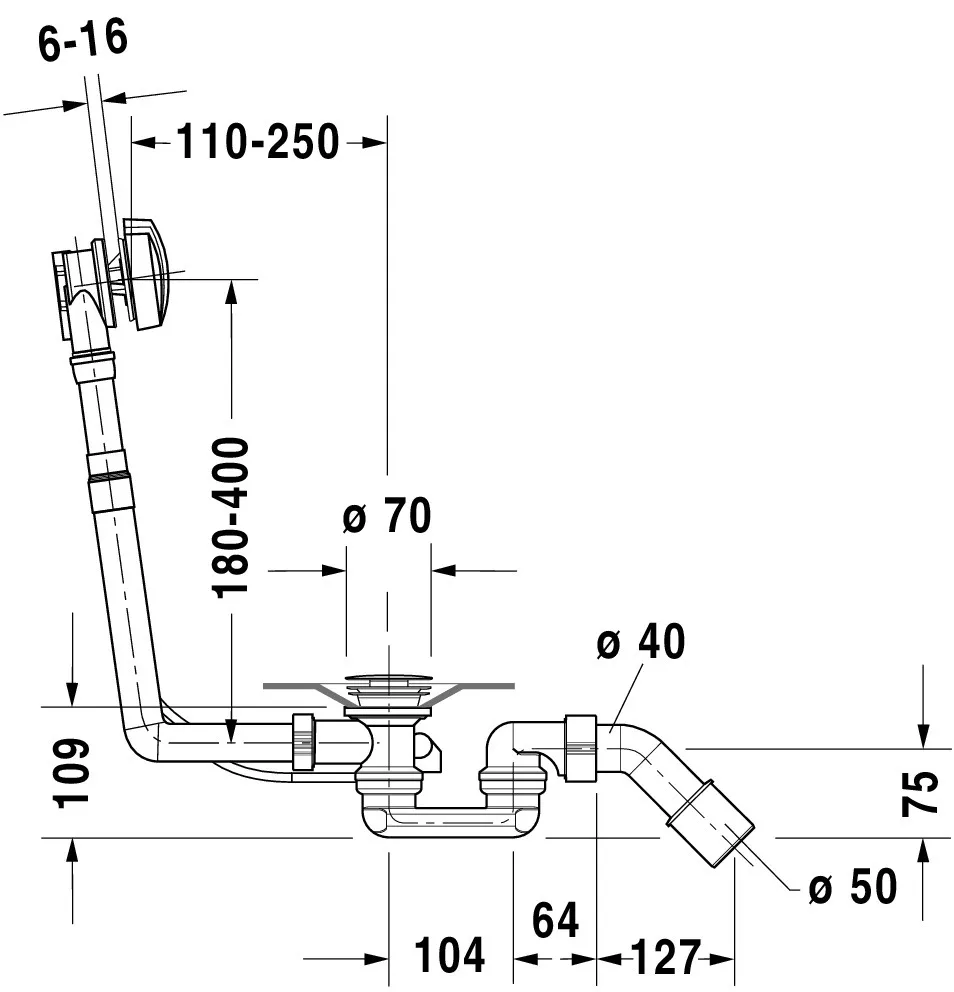 Duravit Ab- und Überlaufgarnitur Modell 790225 Duravit Ab- und Überlaufgarnitur Modell 790225