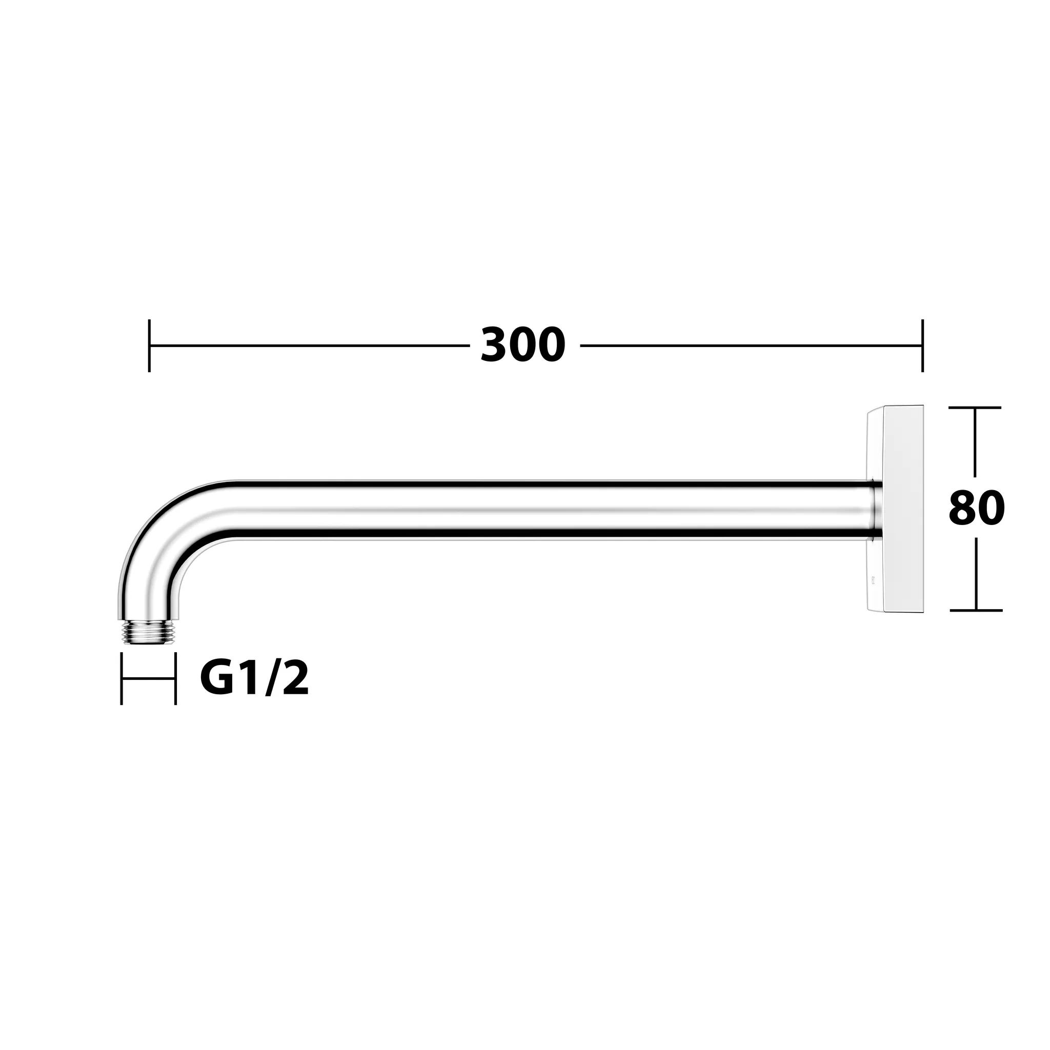 Edition 300 53088010302 Brausearm Wandanschluß eckig Ausladung 300 mm verchromt Edition 300 53088010302 Brausearm Wandanschluß eckig Ausladung 300 mm verchromt