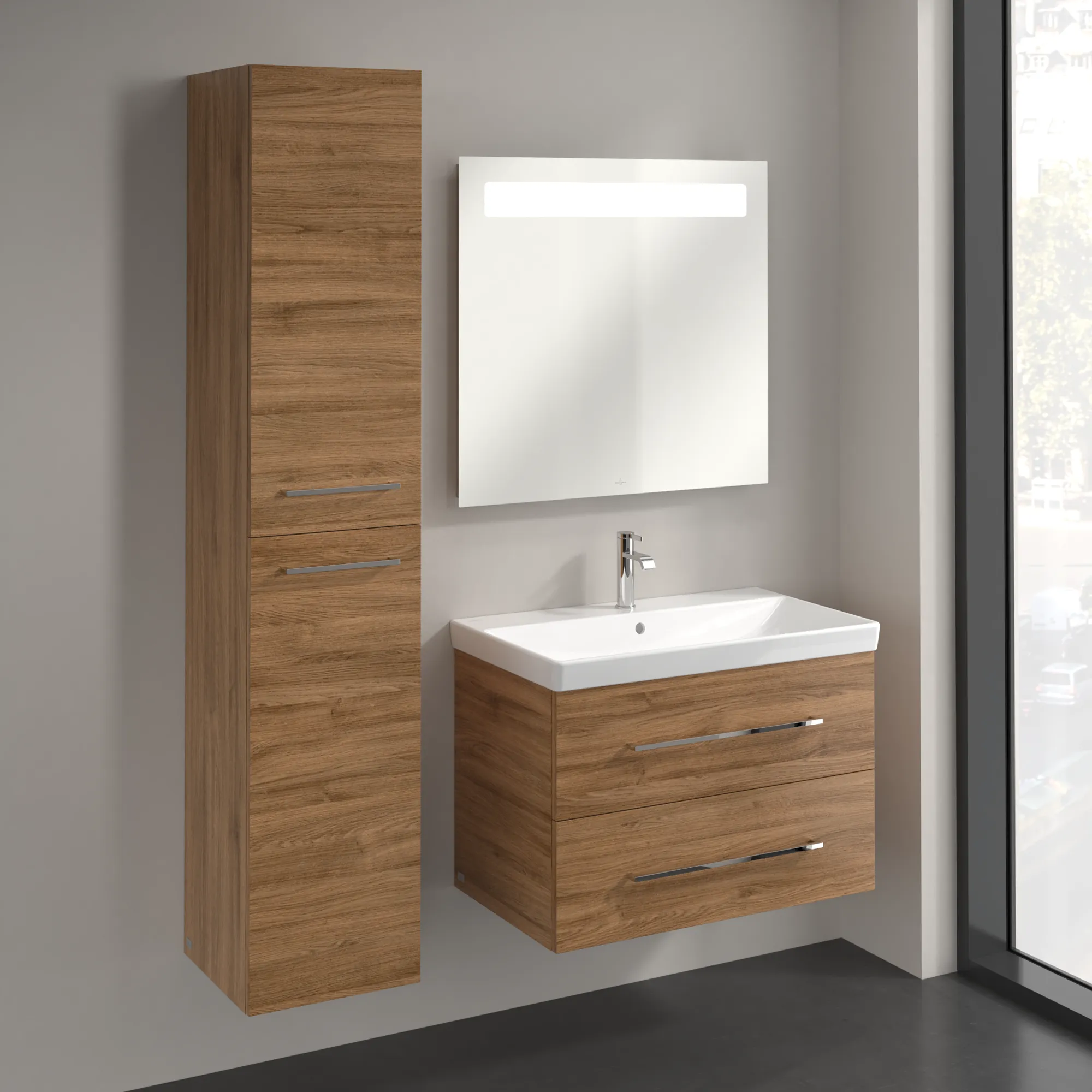 Villeroy & Boch Hochschrank „Avento“ 35 × 176 × 37,2 × 37,2 cm Kansas Oak, Anschlag links, Soft Closing, 2 Türen Villeroy & Boch Hochschrank „Avento“ 35 × 176 × 37,2 × 37,2 cm Kansas Oak, Anschlag links, Soft Closing, 2 Türen
