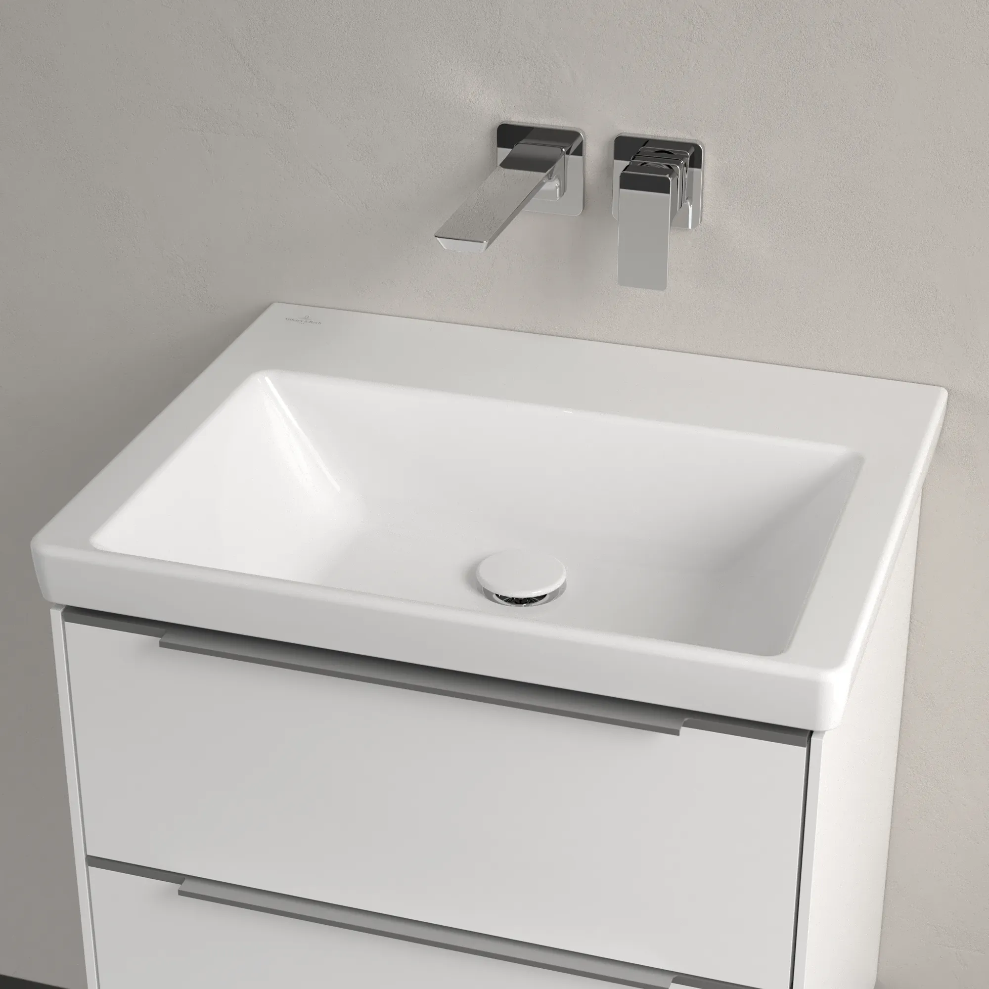 Villeroy & Boch Wandwaschtisch aus TitanCeram „Subway 3.0“ 600 × 470 × 165 mm, ohne Hahnlochbohrung in Weiß Alpin Villeroy & Boch Wandwaschtisch aus TitanCeram „Subway 3.0“ 600 × 470 × 165 mm, ohne Hahnlochbohrung in Weiß Alpin