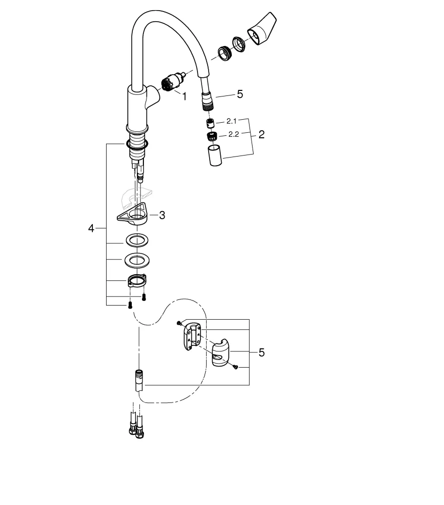 Einhand-Spültischbatterie BauEdge 30536, hoher Auslauf, ausziehbare Laminarbrause, chrom Einhand-Spültischbatterie BauEdge 30536, hoher Auslauf, ausziehbare Laminarbrause, chrom