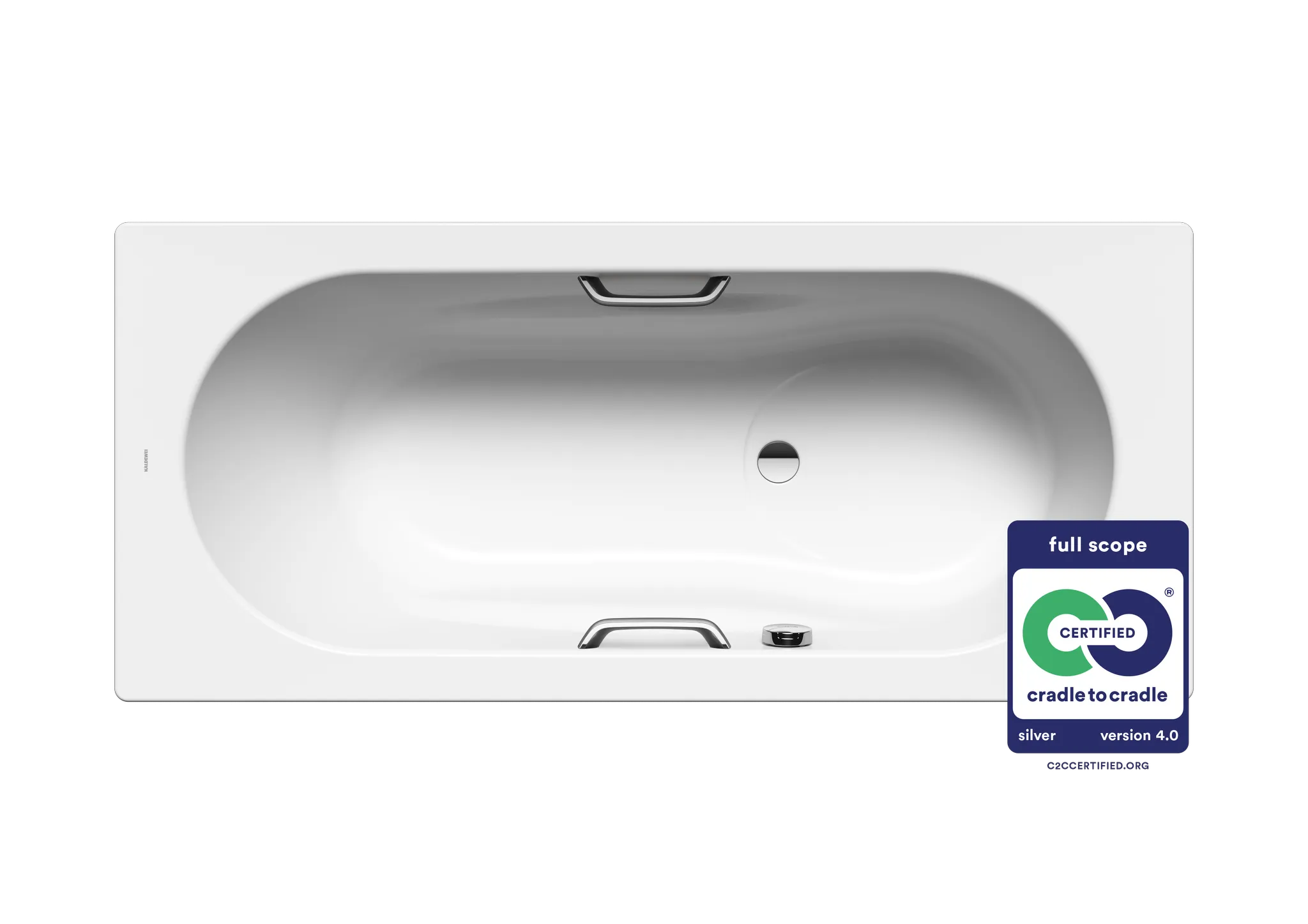 Kaldewei Badewanne „Vaio Set“ Star rechteck 170 × 75 cm, mit Grifflochbohrungen mit Überlaufbohrung, in alpinweiß