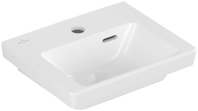 Handwaschbecken „Subway 3.0“ 37 × 30,5 × 13 × 13 cm, ohne Hahnlochbohrung, Hahnlochposition mittig in Stone White