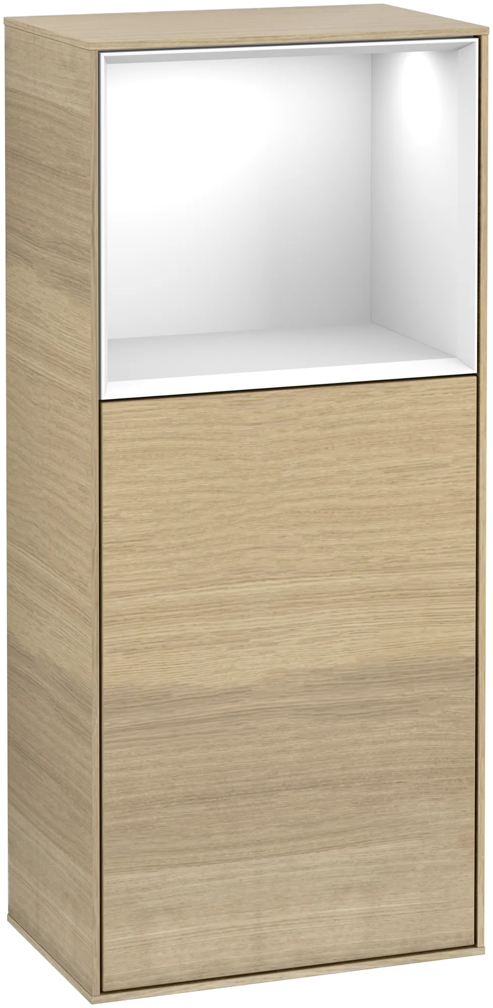 Villeroy & Boch Seitenschrank „Finion“ 41,8 × 93,6 cm 1 Tür, Anschlag links, mit Regalelement-Beleuchtung Anschlag links Villeroy & Boch Seitenschrank „Finion“ 41,8 × 93,6 cm 1 Tür, Anschlag links, mit Regalelement-Beleuchtung Anschlag links