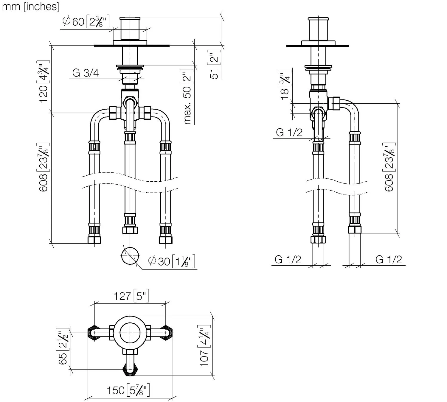 Dornbracht META Zweiwege-Umstellung für Wannenrand- bzw. Fliesenrandmontage - Chrom Dornbracht META Zweiwege-Umstellung für Wannenrand- bzw. Fliesenrandmontage - Chrom