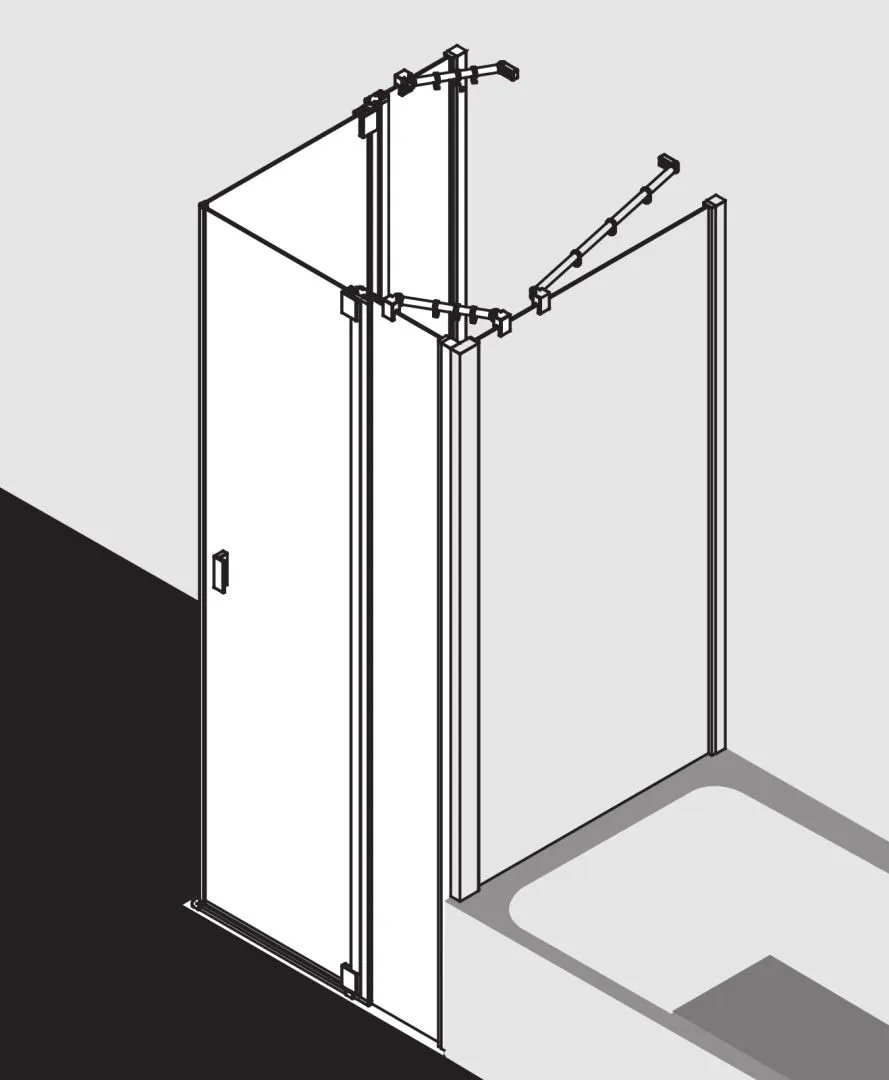 Kermi Duschtür Eckeinstieg 2-teilig Pendeltüren mit Festfeldern Halbteil links „RAYA“ Glas Klar, Profile Silber Hochglanz, BV: 770 - 800 mm GAK: 755 - 785 mm WE: 780 - 810 mm H: 2000 mm Kermi Duschtür Eckeinstieg 2-teilig Pendeltüren mit Festfeldern Halbteil links „RAYA“ Glas Klar, Profile Silber Hochglanz, BV: 770 - 800 mm GAK: 755 - 785 mm WE: 780 - 810 mm H: 2000 mm