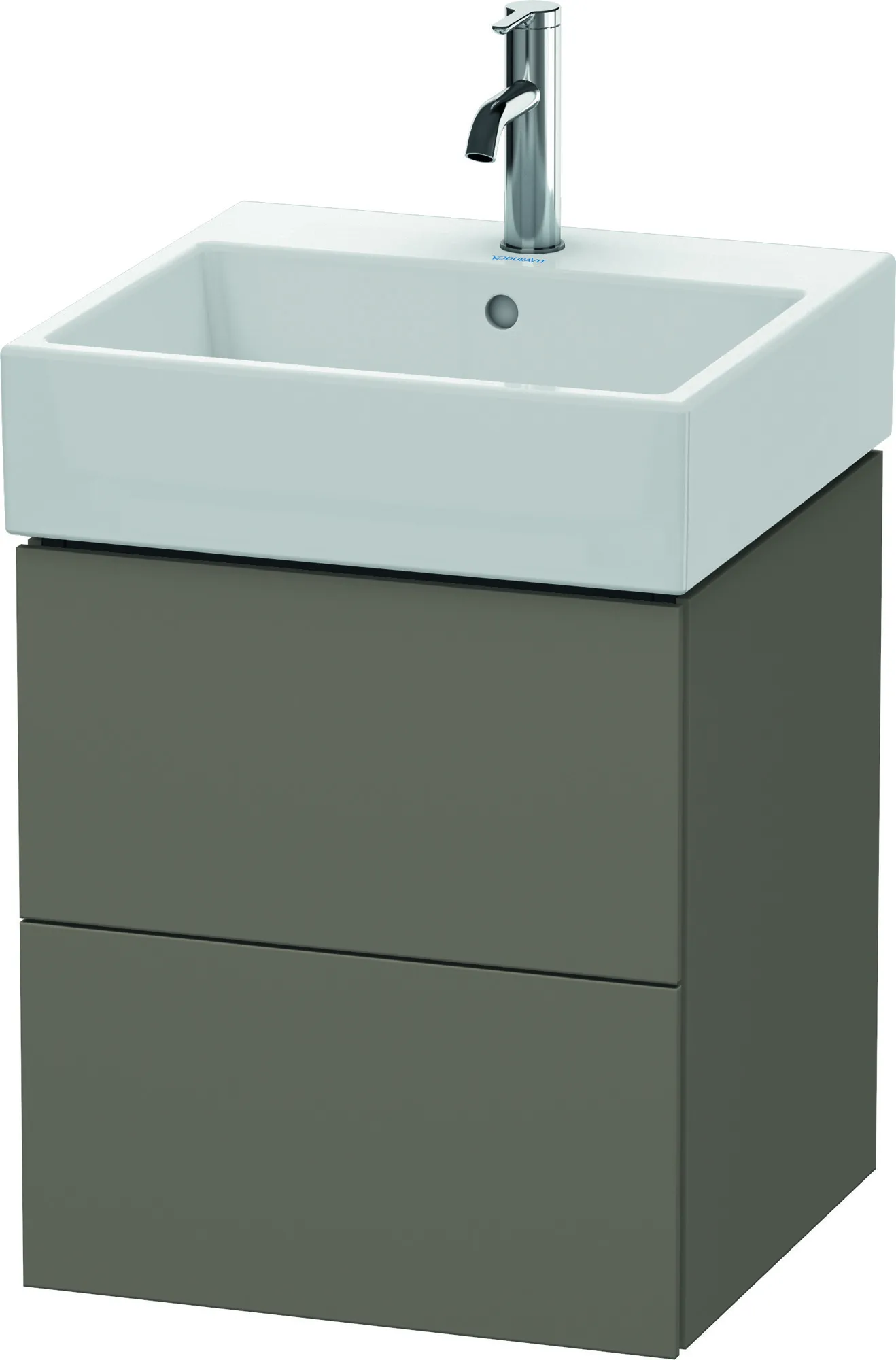 Duravit Waschtischunterschrank wandhängend „L-Cube“ 48,4 × 54,4 × 45,9 cm Flannel Grey Seidenmatt Duravit Waschtischunterschrank wandhängend „L-Cube“ 48,4 × 54,4 × 45,9 cm Flannel Grey Seidenmatt