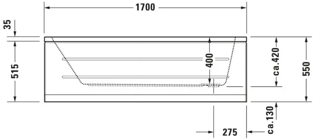 Duravit Badewanne „D-Code“ rechteck 170 × 70 cm, Fußablauf