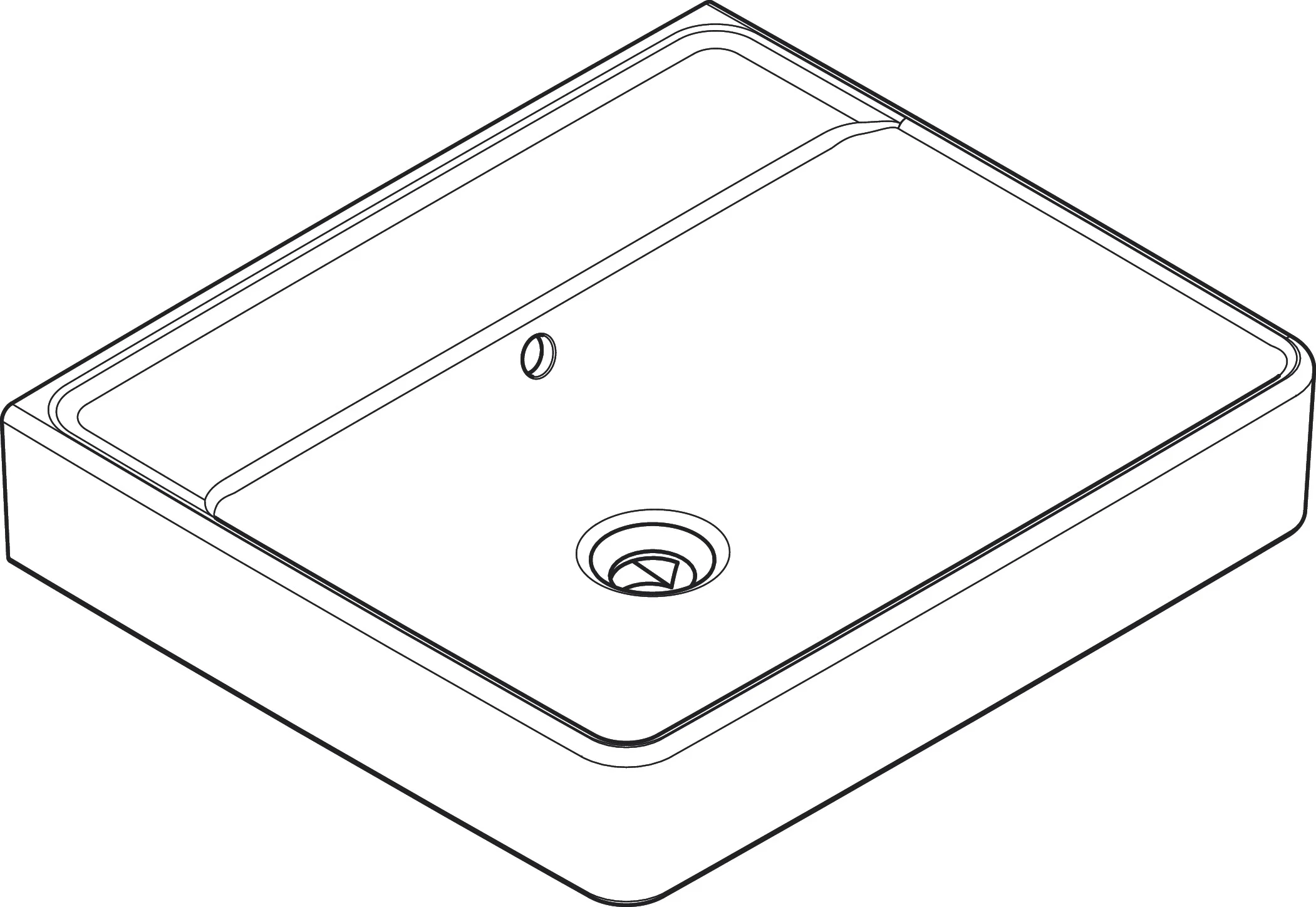 Hansgrohe Xanuia Q Aufsatzwaschtisch geschliffen, weiß, 550 x 480 mm, mit Überlauf, CL25