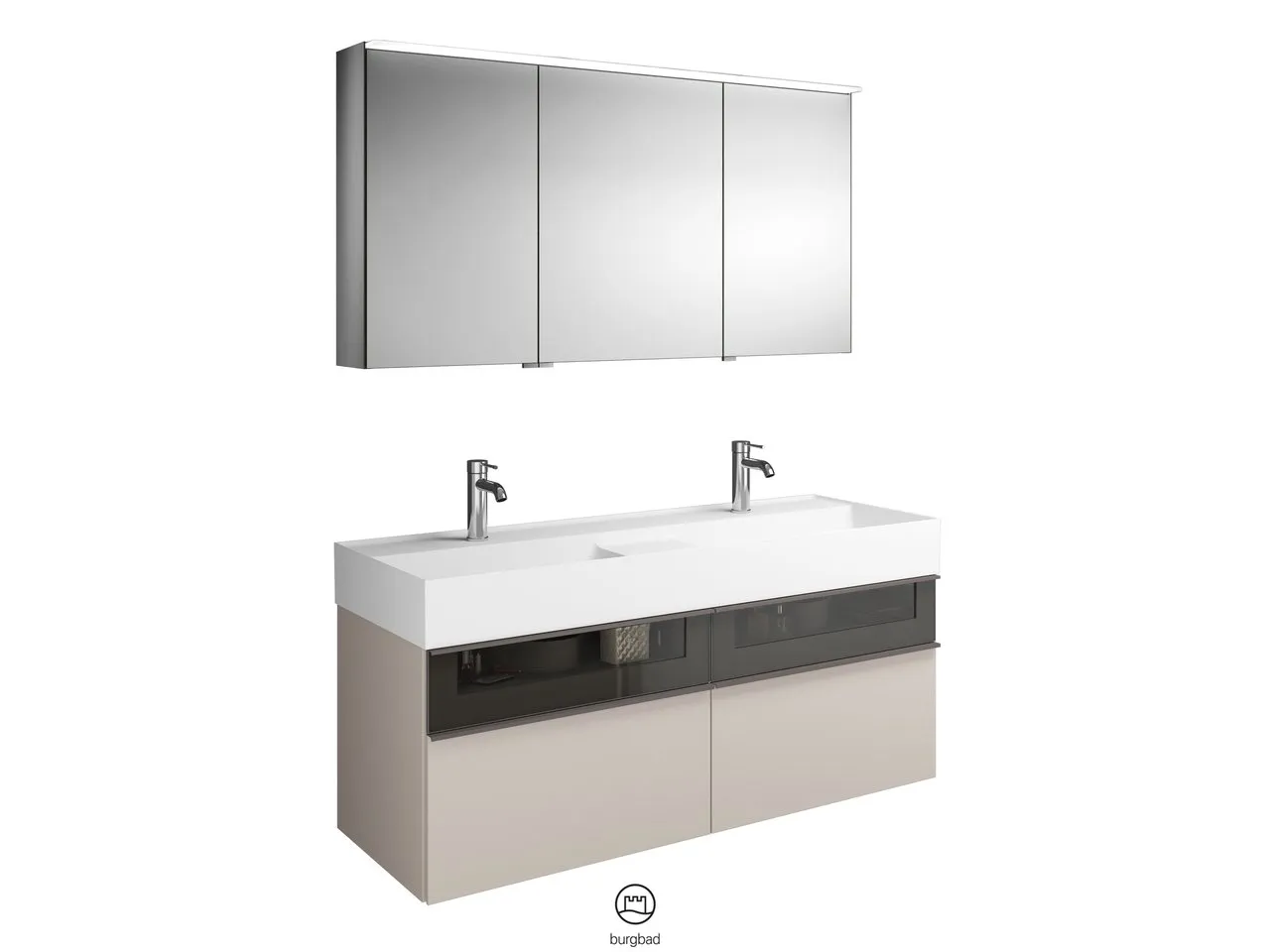 burgbad Badmöbelset „Yumo“ in Eiche Dekor Silber burgbad Badmöbelset „Yumo“ in Eiche Dekor Silber