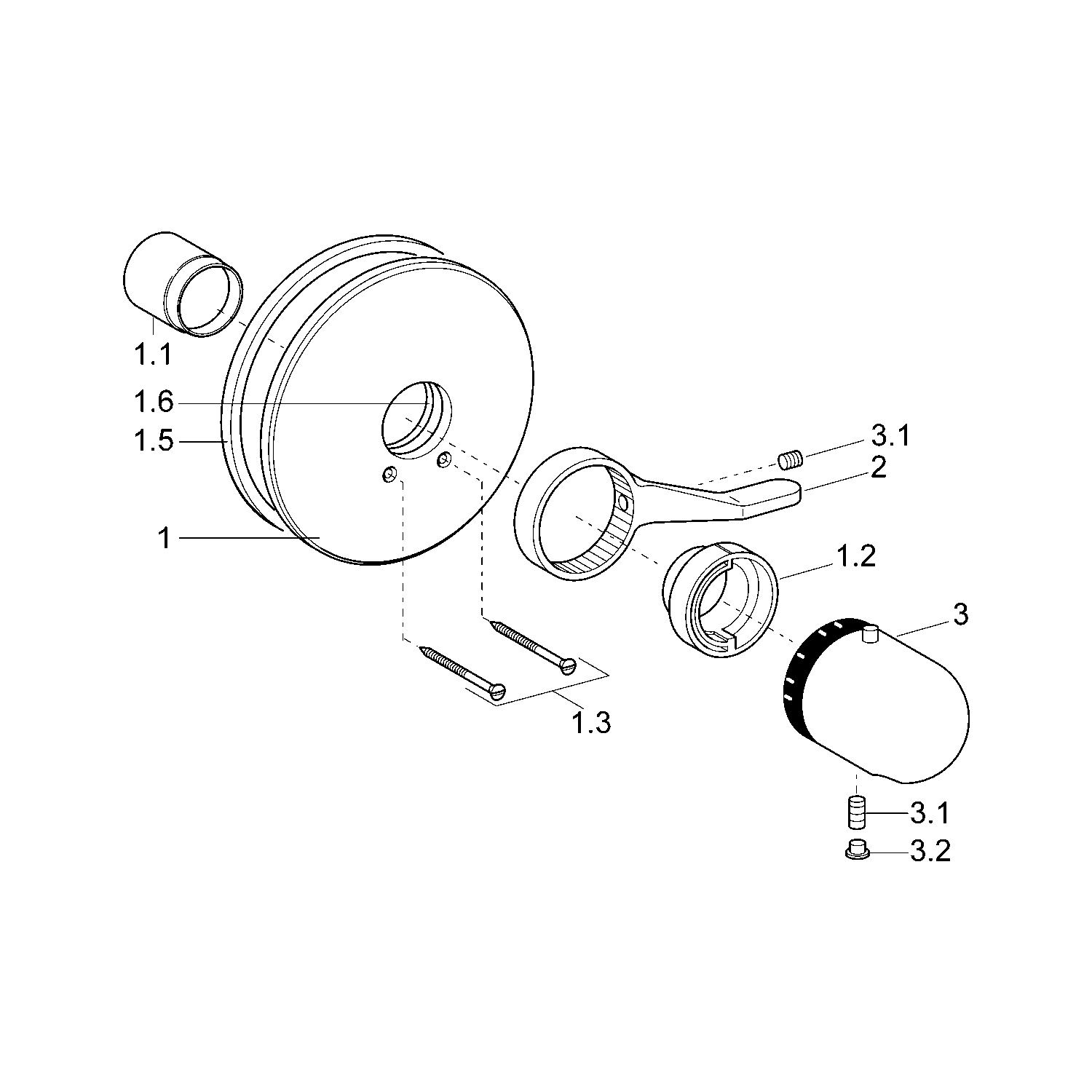 HA Fertigmontageset für Brausebatterie HANSA 0861 Rosette rund Chrom