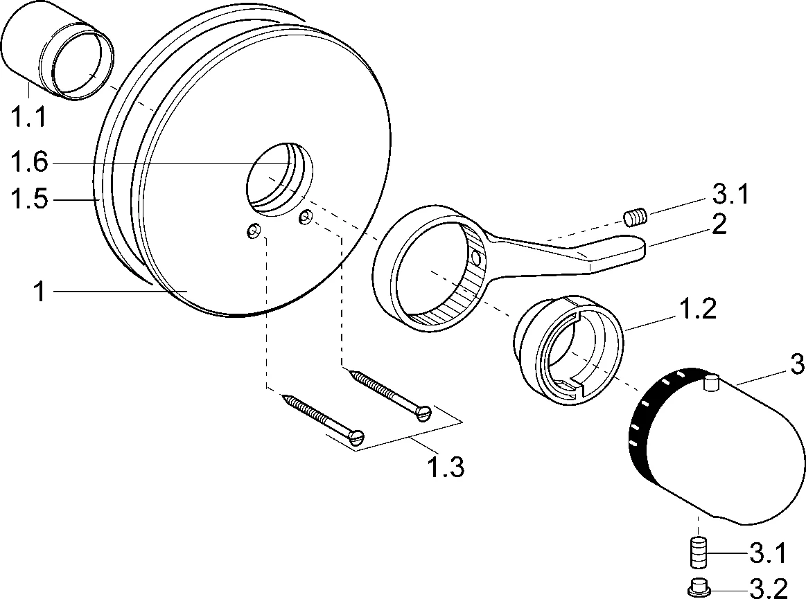 Hansa Duscharmatur Thermostat Fertigmontageset für Brausebatterie 0861 Rosette rund Chrom