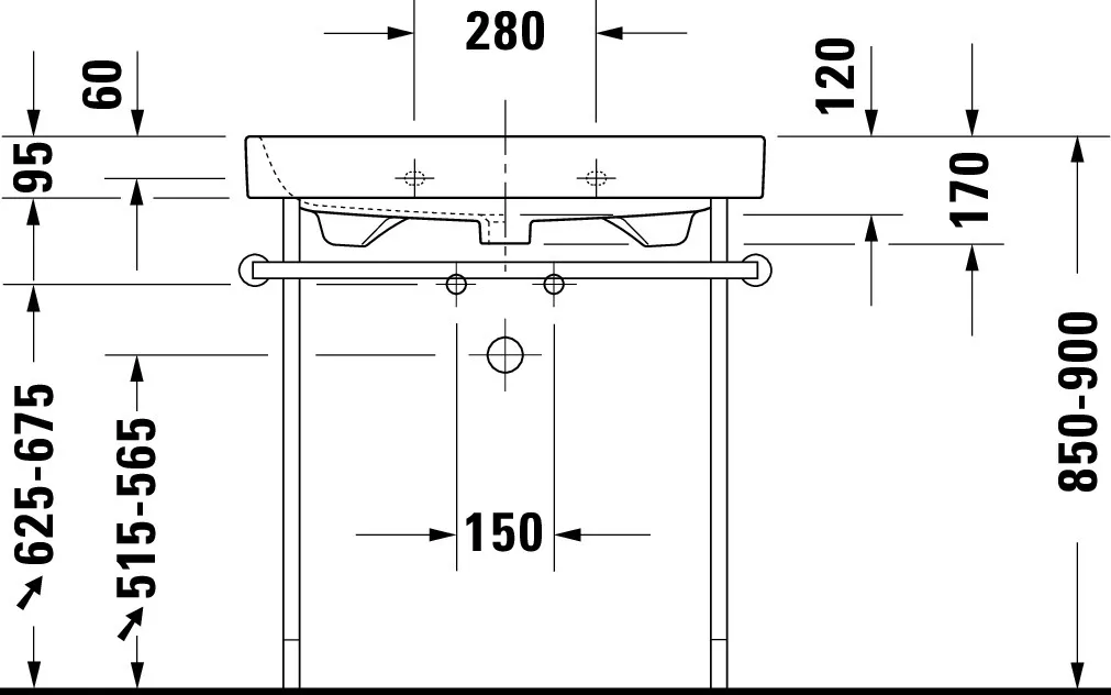 Wandwaschtisch „Happy D.2“, mit Überlauf, Hahnlochposition mittig Wandwaschtisch „Happy D.2“, mit Überlauf, Hahnlochposition mittig