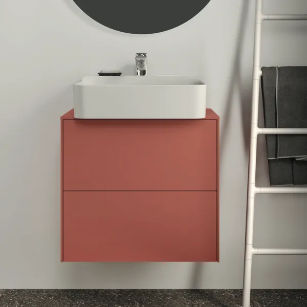 Ideal Standard Waschtischunterschrank Conca, 2 Auszüge, mittiger Ausschnitt, 602x373x550 mm, Sunset matt