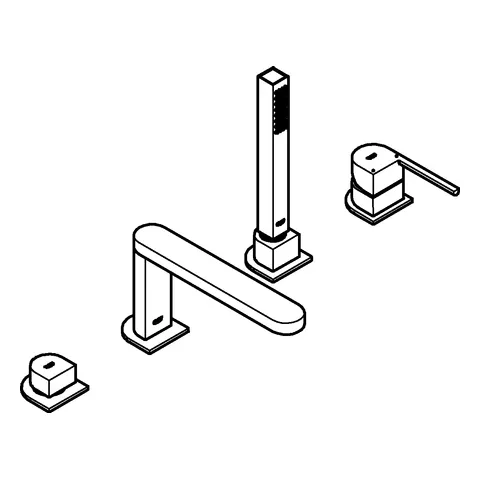 Grohe Plus 4-Loch-Einhand-Wannenkombination Grohe Plus 29307_3 hard graphite gebürstet Grohe Plus 4-Loch-Einhand-Wannenkombination Grohe Plus 29307_3 hard graphite gebürstet