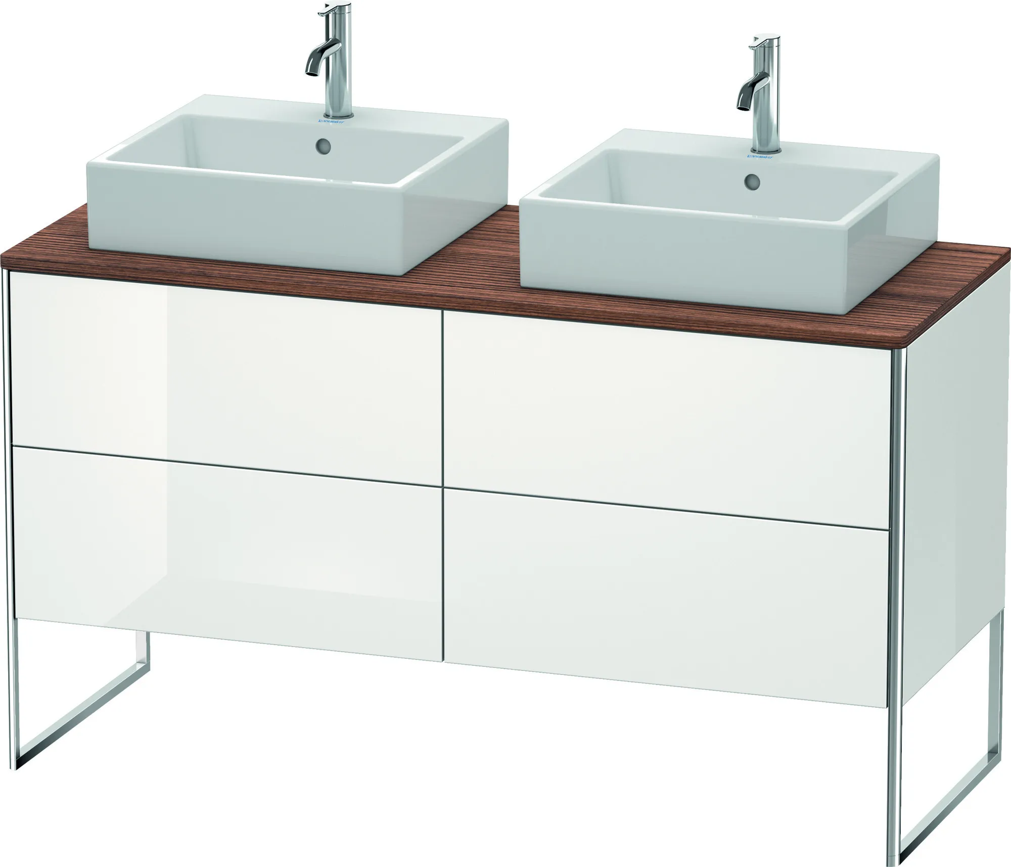 Duravit Waschtischunterschrank bodenstehend „XSquare“ 140 × 77,8 × 54,8 cm Weiß Hochglanz