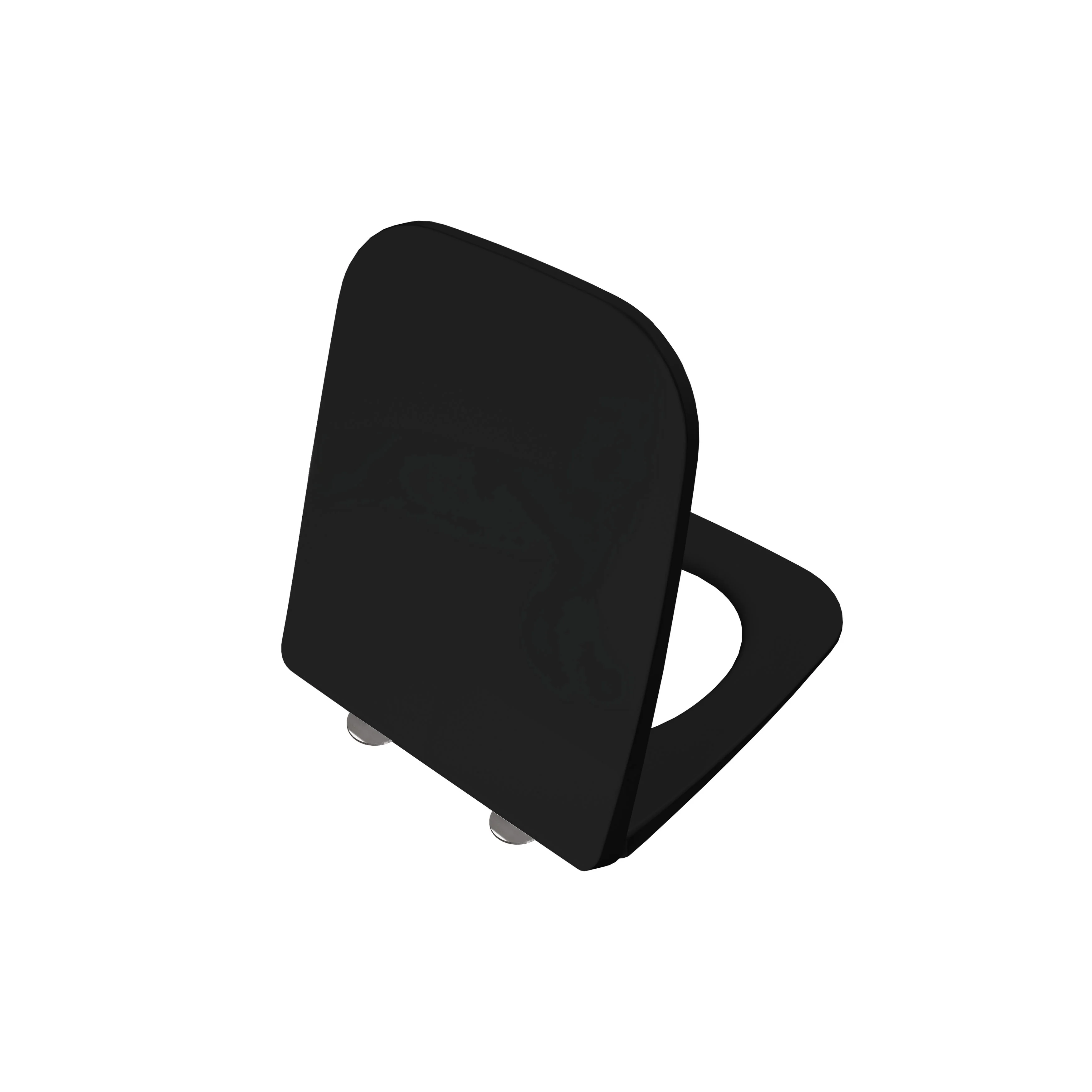 Universal Square WC-Sitz Superslim Wrap mit Absenkautomatik und Schnellverschluss Duroplast Schwarz Matt