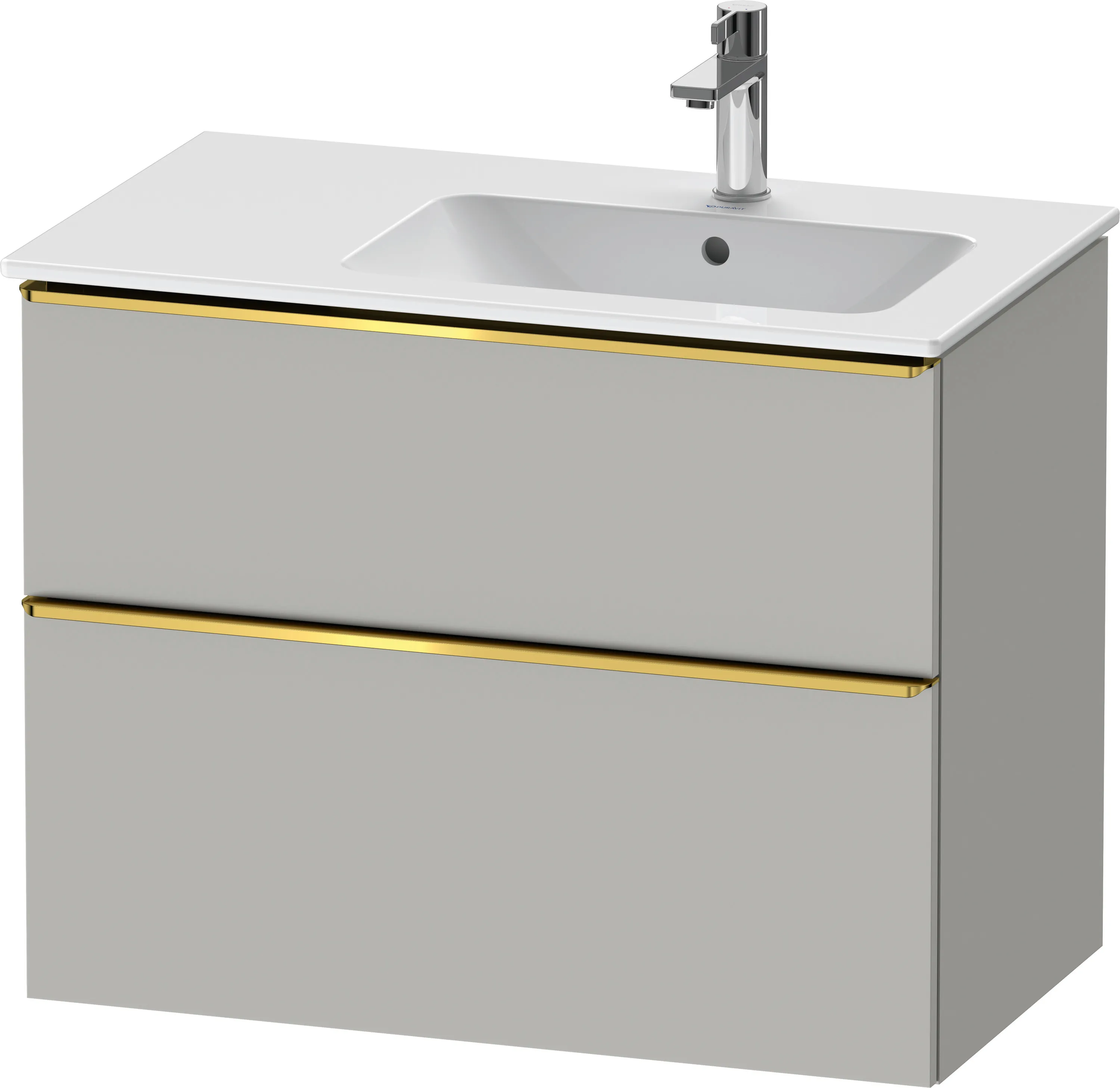 Duravit Waschtischunterschrank wandhängend „D-Neo“ 81 × 62,5 × 46,2 cm Betongrau Matt