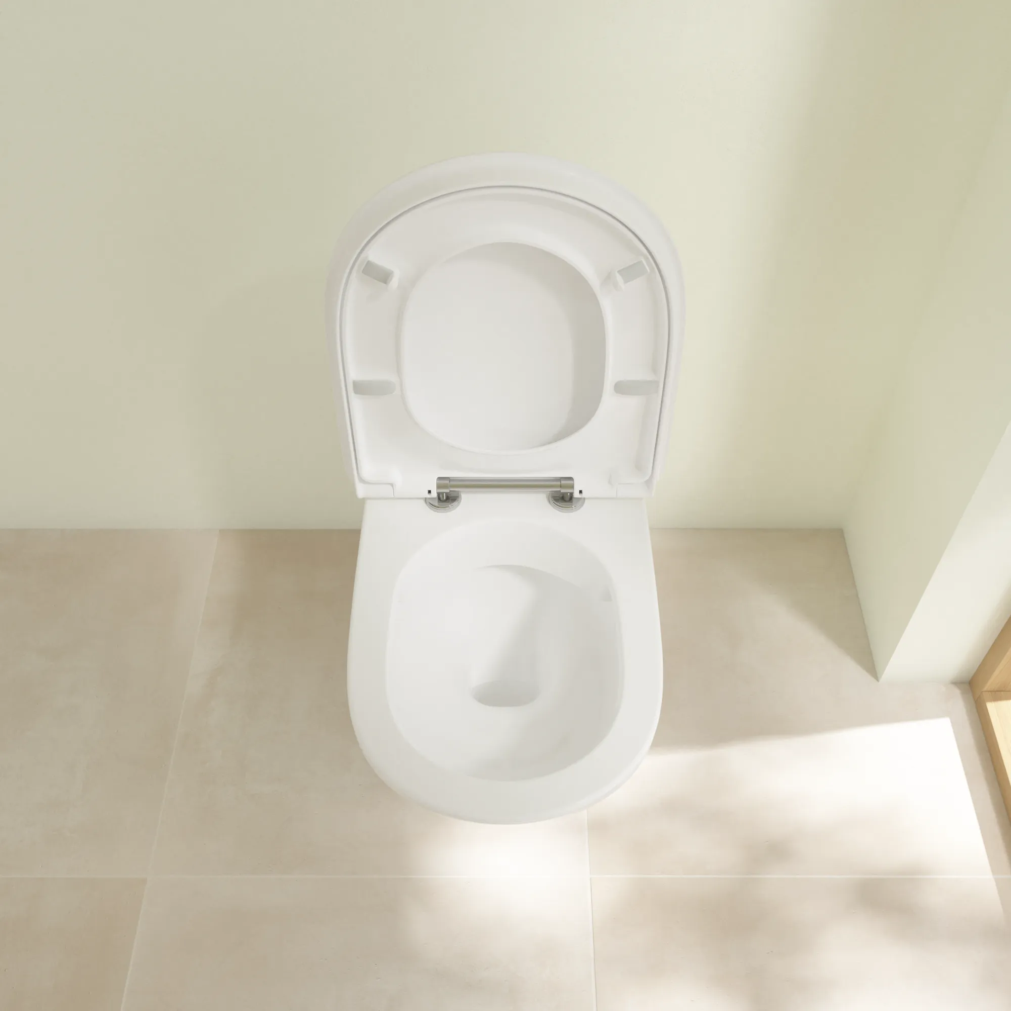 Wand-Tiefspül-WC Combi-Pack DirectFlush „ViCare“ mit Klappgriff „ViCare Funktion“ 36 × 34,4 × 70 cm ohne Spülrand