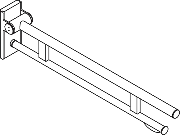 HEWI Toilettenstütze „System 900“, Befestigung verdeckt