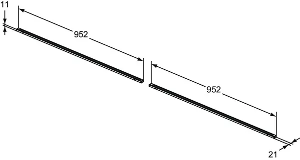Ideal Standard Conca Schubladenleuchten-Set 1904mm Anthrazit