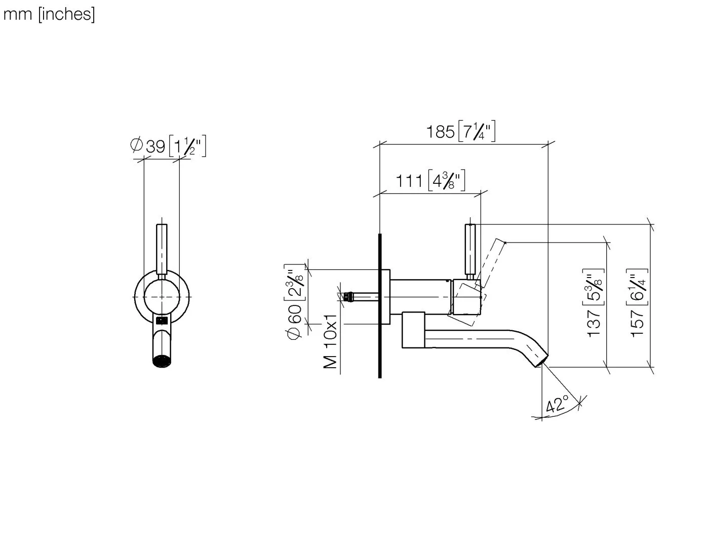 Waschtisch-Wand-Einhandbatterie ohne Ablaufgarnitur META Chrom 36805660 Waschtisch-Wand-Einhandbatterie ohne Ablaufgarnitur META Chrom 36805660