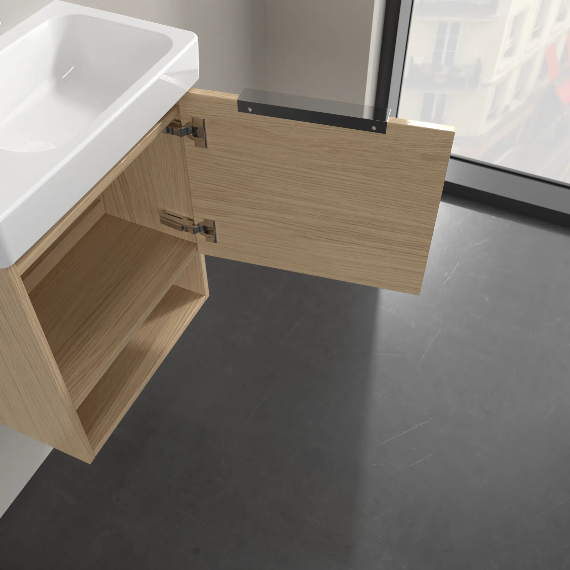 Villeroy & Boch Waschbeckenunterschrank Architectura Nordic Oak, 430x520x255 mm, 1 Tür, SoftClosing, Wandmontage Villeroy & Boch Waschbeckenunterschrank Architectura Nordic Oak, 430x520x255 mm, 1 Tür, SoftClosing, Wandmontage