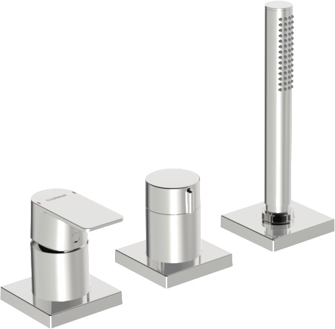 Einhebelmischer Fertigmontageset für Wanne/Brause STELA 5731 Rosette eckig Chrom Einhebelmischer Fertigmontageset für Wanne/Brause STELA 5731 Rosette eckig Chrom
