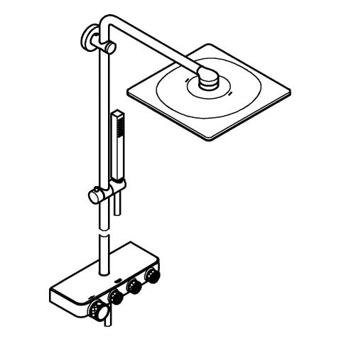 Grohe Duschsystem Euphoria SmartControl System 310 Cube Duo Aufputz in warm sunset