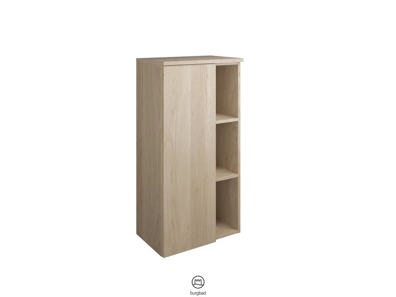 burgbad Hochschrank „Orell“ 540 × 980 × 360 mm in Nussbaum Dekor Samt