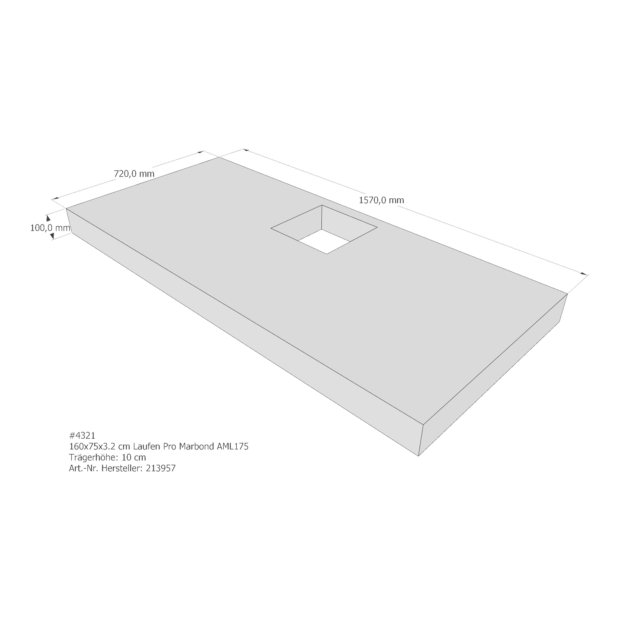 Duschwannenträger für Laufen Pro 160 × 75 × 3,2 cm Duschwannenträger für Laufen Pro 160 × 75 × 3,2 cm