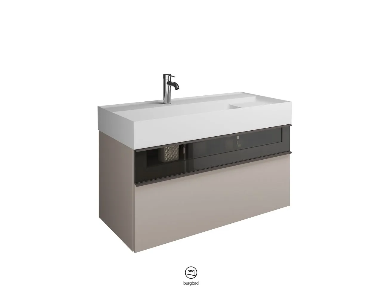 burgbad Yumo PG1 Mi-Waschtisch inkl. WTU (SFKL102), 470x1015x610 burgbad Yumo PG1 Mi-Waschtisch inkl. WTU (SFKL102), 470x1015x610