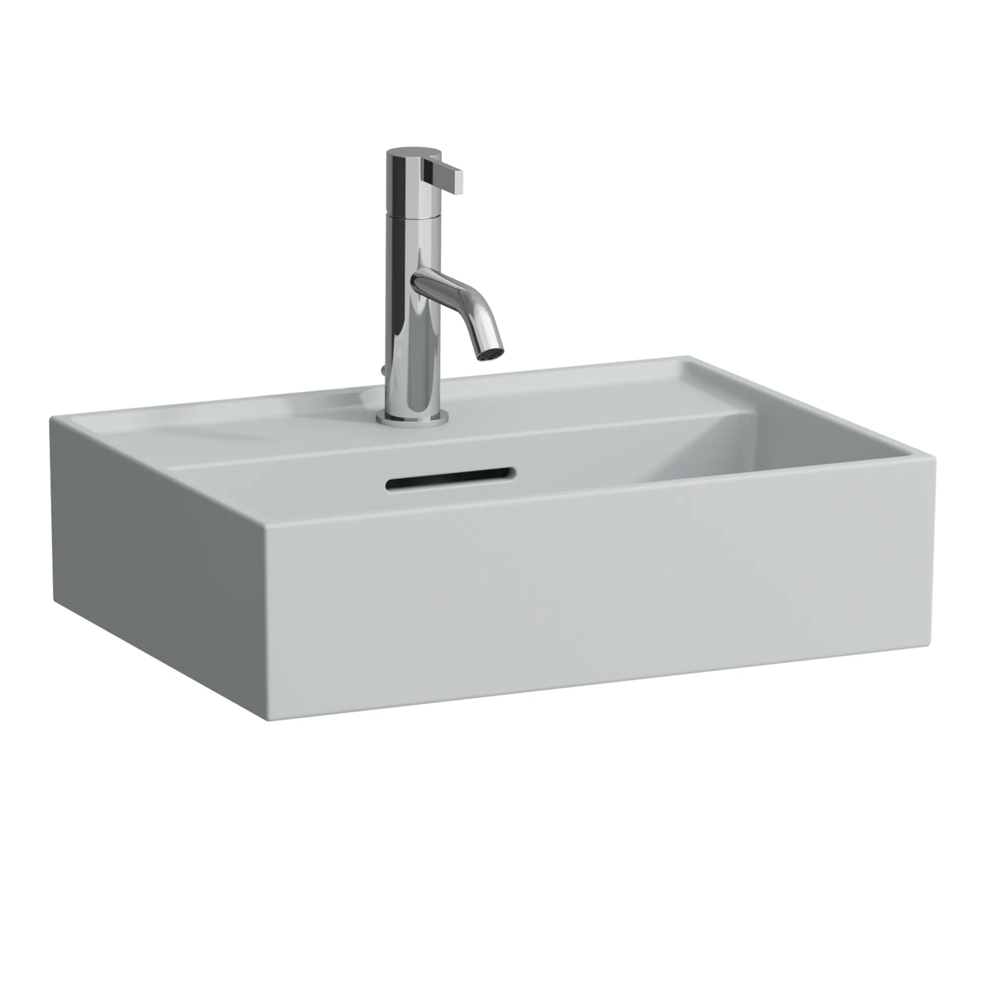 Laufen Handwaschbecken Kartell Laufen, 340x450x140 mm, 1 Hahnloch mit Überlauf, Standardablauf grau matt Laufen Handwaschbecken Kartell Laufen, 340x450x140 mm, 1 Hahnloch mit Überlauf, Standardablauf grau matt