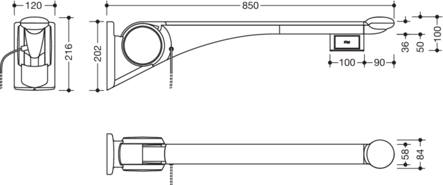 HEWI Stützklappgriff „Serie 802 LifeSystem“