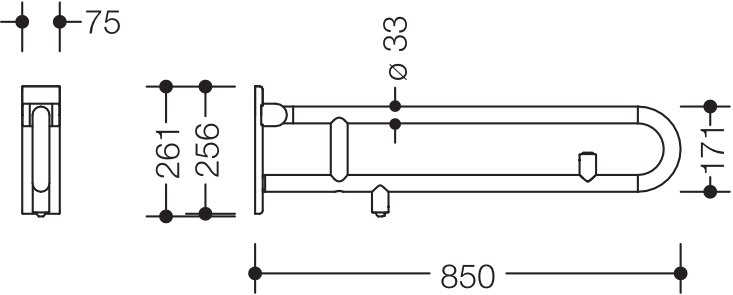 HEWI Stützklappgriff „Serie 805 Classic“